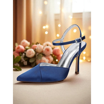 Strap Ankle - Women's with Green Satin Stiletto Heels