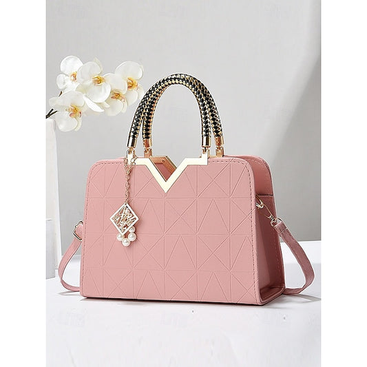 Handbag Faux with Elegant – Women's Pendant Pearl Leather