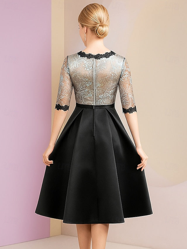 A-Line Tea Length Party Dress Cocktail Dress Wedding Guest Dress