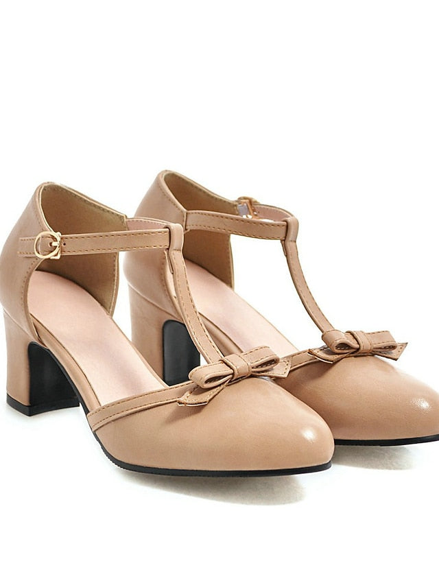 heels Chunky Vintage Retro Heels Roaring T-strap 1950s Shoes 20s