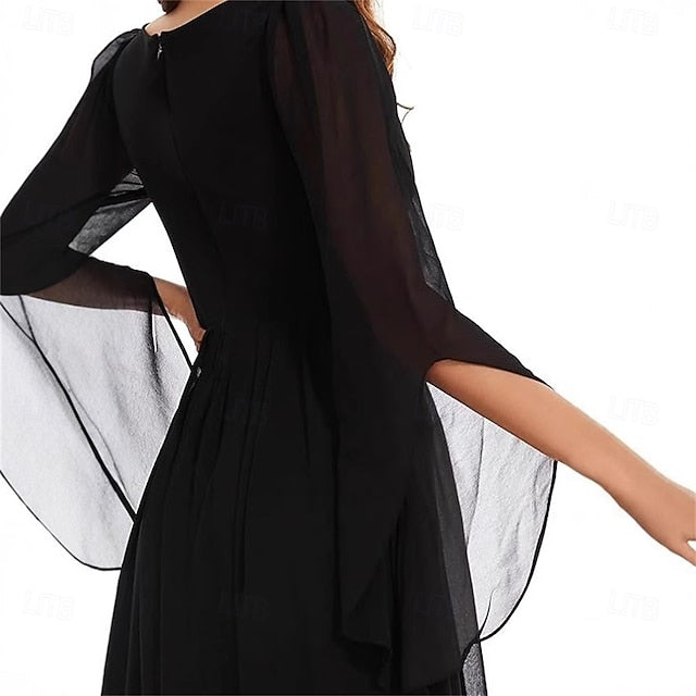Neck Simple Mother V A-Line Elegant Bride the of Floor Dress