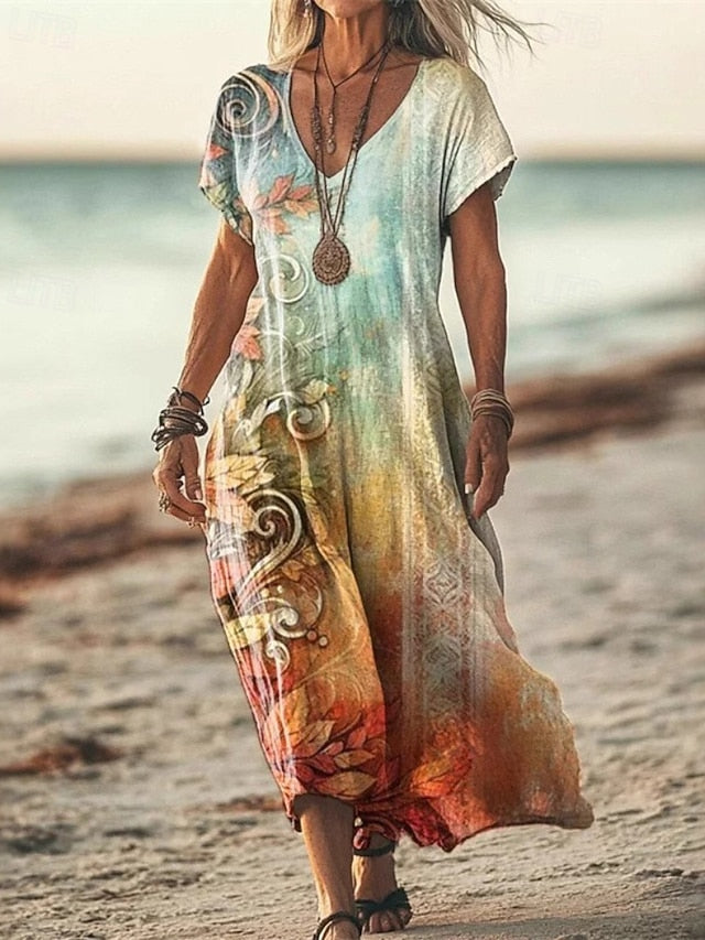 Women's Midi Dress Floral Dress Print Dress Classic Modern