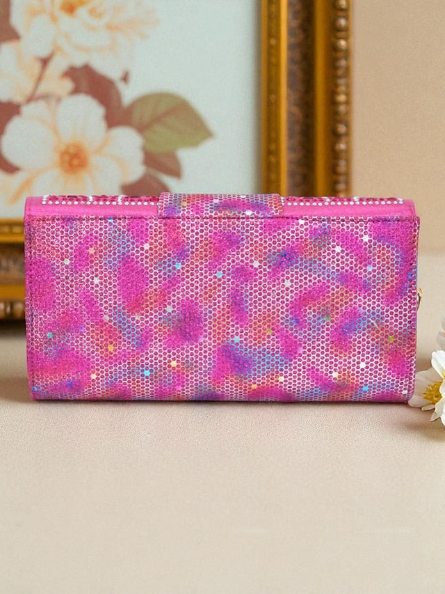 Rhinestone Slingback Women's Matching Clutch Heels Gold and