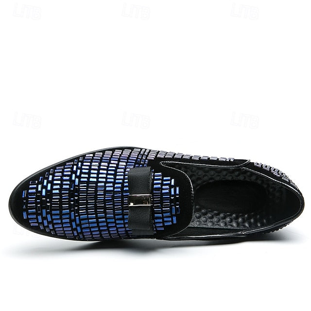 Men's Woven Loafers Silver Prom Strap Elegant – and Monk