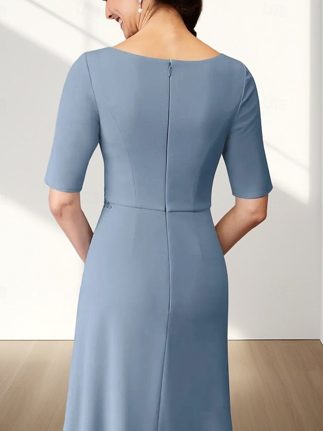 Neck Wedding Dress Bride Crew Guest Elegant Mother A-Line of the