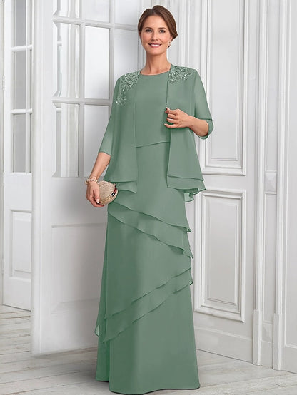 the Bride Dress Suit Piece Elegant Mother of Formal Two A-Line