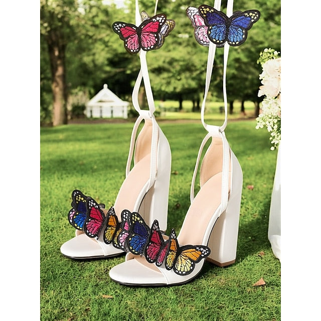 for Heel Black High Women Embellished – Butterfly Sandals