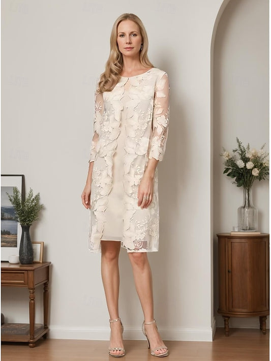 Dress Column Elegant / Mother Two Bride Sheath Piece the of
