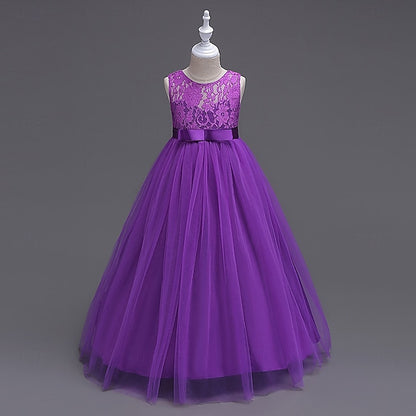 Party Color Kids Cosplay Dress Solid Girls'