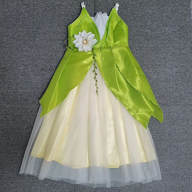Bell Fairytale Girl Princess Dress Flower Tinker Tiana Theme