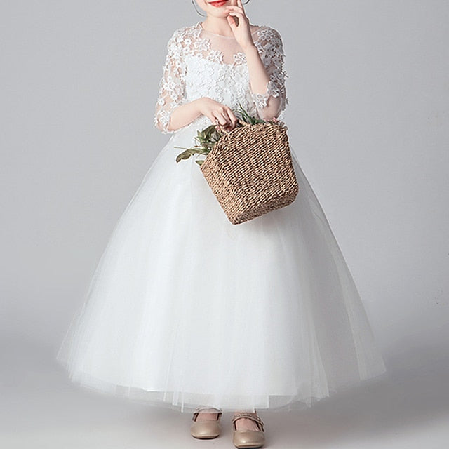 Girls' Party Girl Solid Kids Dress Flower Color