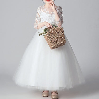 Girls' Party Girl Solid Kids Dress Flower Color