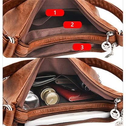 Sac - Sac Hobo en similicuir pour femme style vintage marron
