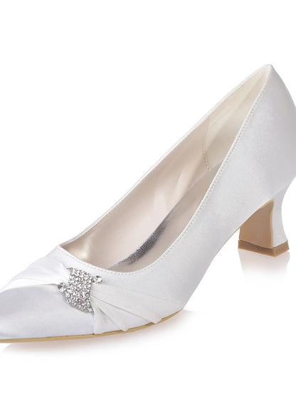 Heels Kitten Rhinestone Satin Bow with Blue Royal Women's