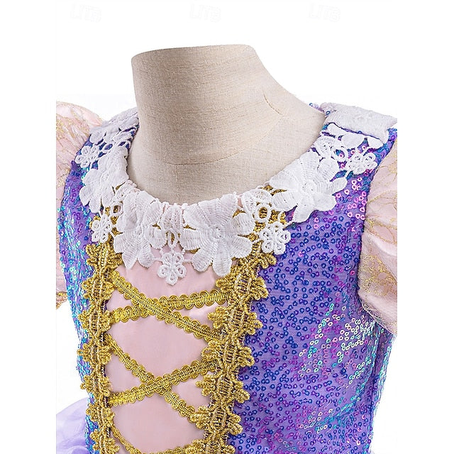 Sofia Flower Fairytale Rapunzel Party Girl Dress Princess Theme