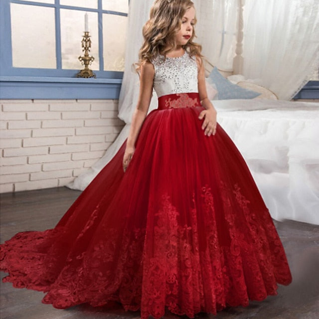 Formal Lace Flower Dress Girl Girls'