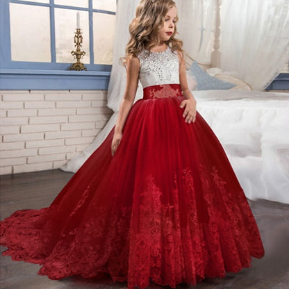 Formal Lace Flower Dress Girl Girls'