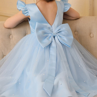 Solid Party Color Kids Dress Girl Flower Girls'