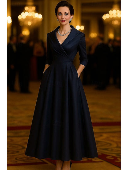 the Portrait Bride A-Line of Dress Vintage Mother Elegant Collar