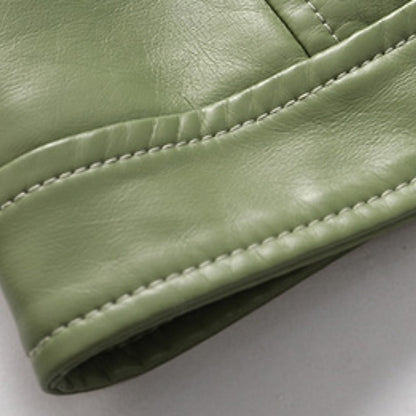 Women's Faux Zipper Comfortable Jacket Leather Pocket