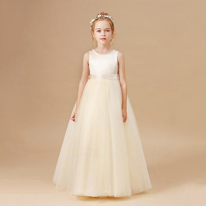 Color Party Girls' Solid Kids Flower Girl Dress