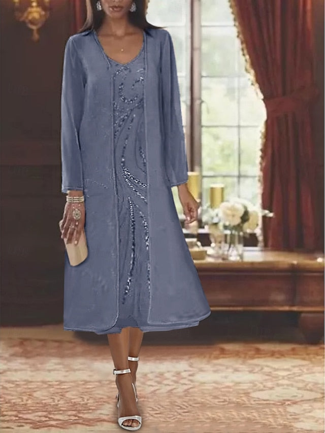 Piece A-Line Two Wedding the Mother Dress of Beach Formal Bride