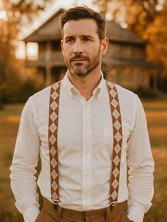 Men's Clip-On Suspenders Pattern – Classic Argyle