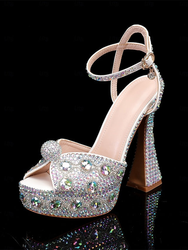 Women's Crystal-Embellished with Platform Sandals Glamorous