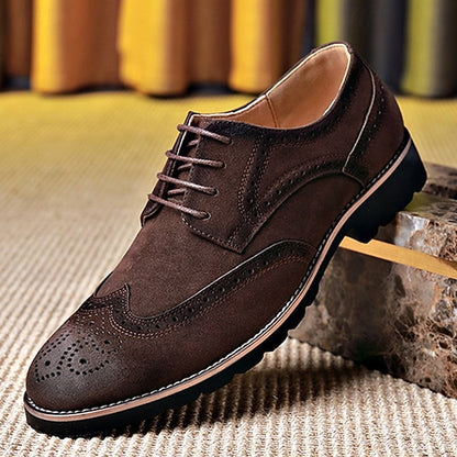 Brogue – Lace-Up Men's Derby Shoes Vintage Dress Brown