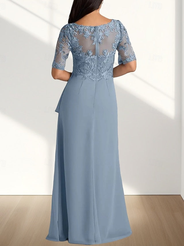 Mother Dress Guest Elegant the V Wedding Neck of Bride A-Line