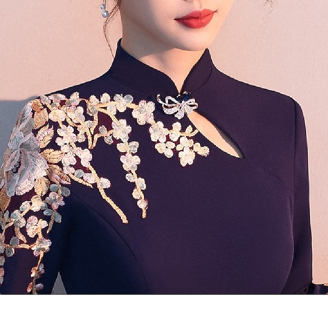 A-Line the Bride Neck Elegant High Simple Floor of Mother Dress