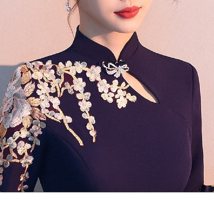 A-Line the Bride Neck Elegant High Simple Floor of Mother Dress