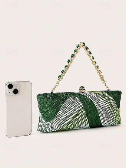 Women's Bag Clutch with Strap Evening Crystal Chain