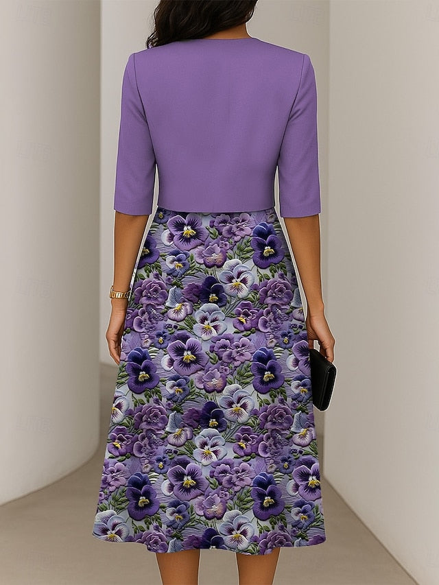 Women's Dress Set A Line Dress Elegant Casual Floral