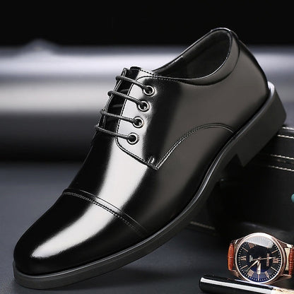 Dress Patent Lace-Up Black Shoes Leather Oxford with Men's