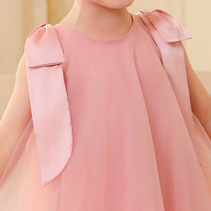 Kids Sleeveless Floral Party Color Solid Dress Girls'