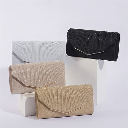 Metal Glitter with Clutch Gold Bag Elegant Evening Women's