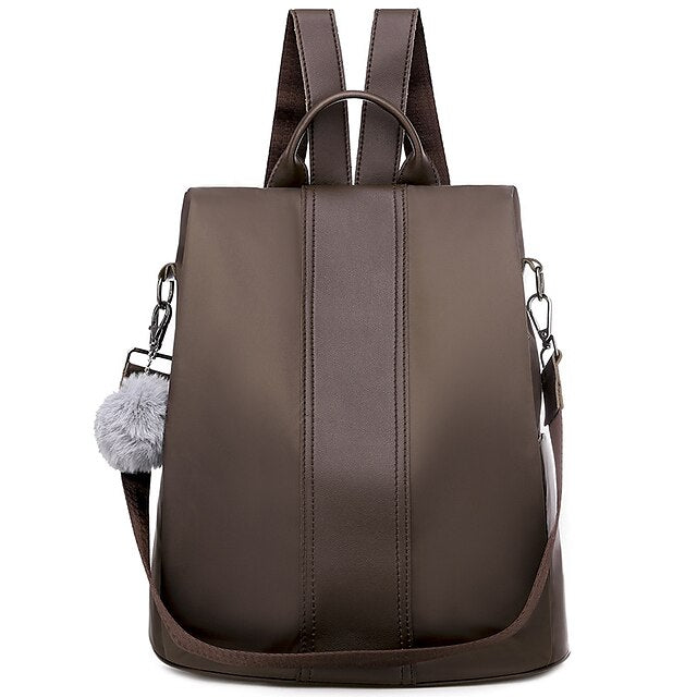 Purse Damen-Rucksack aus Kunstleder mit Bommel