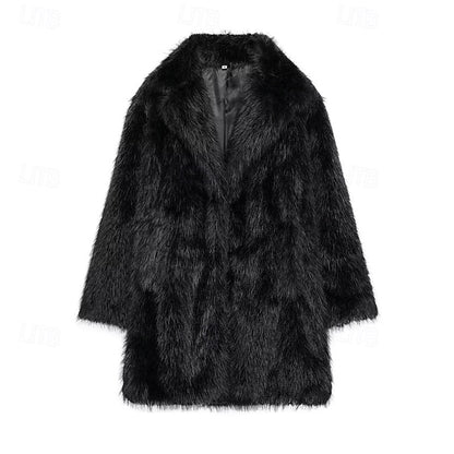 Women's Pocket Warm Fur Faux Furs Coat Comfortable