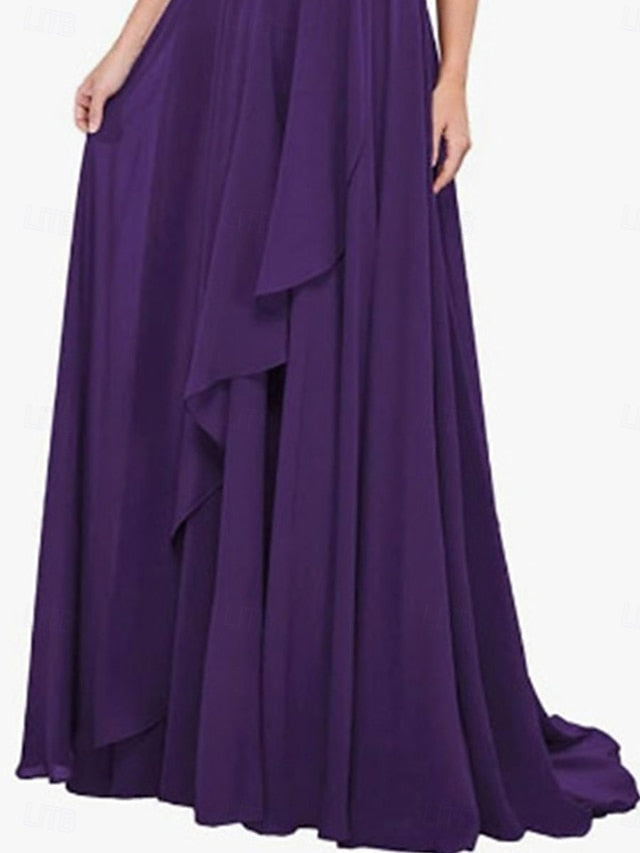 Elegant Dress of A-Line Shoulder Off Simple Mother Bride the