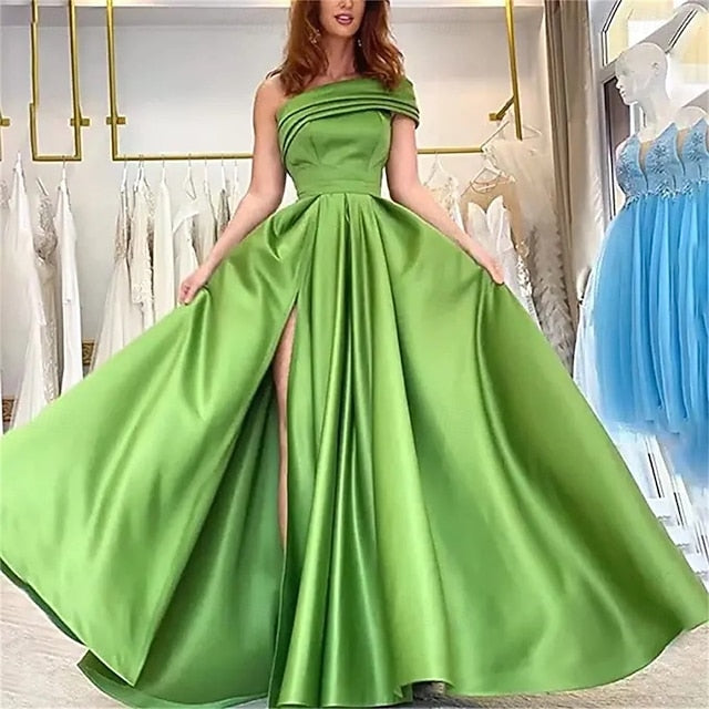 A-Line Floor Length Prom Dresses Evening Gown Quinceanera