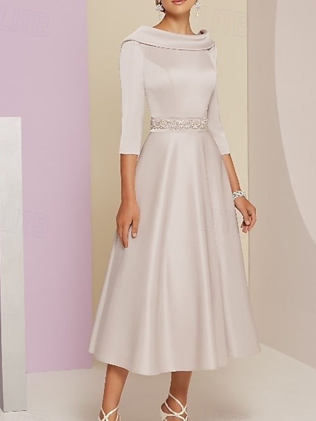 of Bateau Dress Elegant Vintage A-Line Bride the Mother