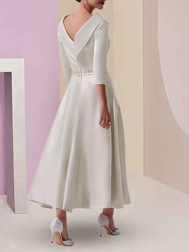 of Bateau Dress Elegant Vintage A-Line Bride the Mother