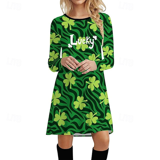 St. Paddy's Day Women's Mini Dress Casual Dress Print