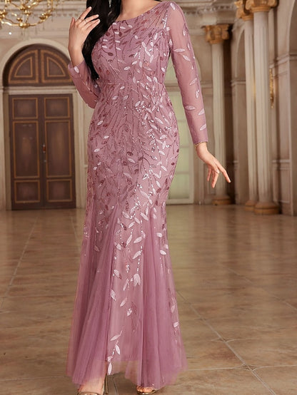 Crew Elegant Neck the Floor of Party Mother Dress Bride