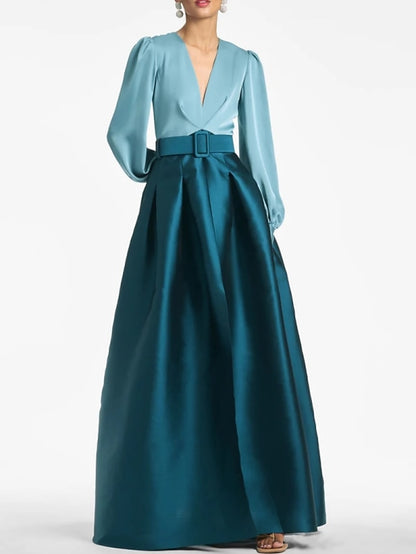 Wedding High Formal Guest Gown Floor Dress A-Line Evening Split