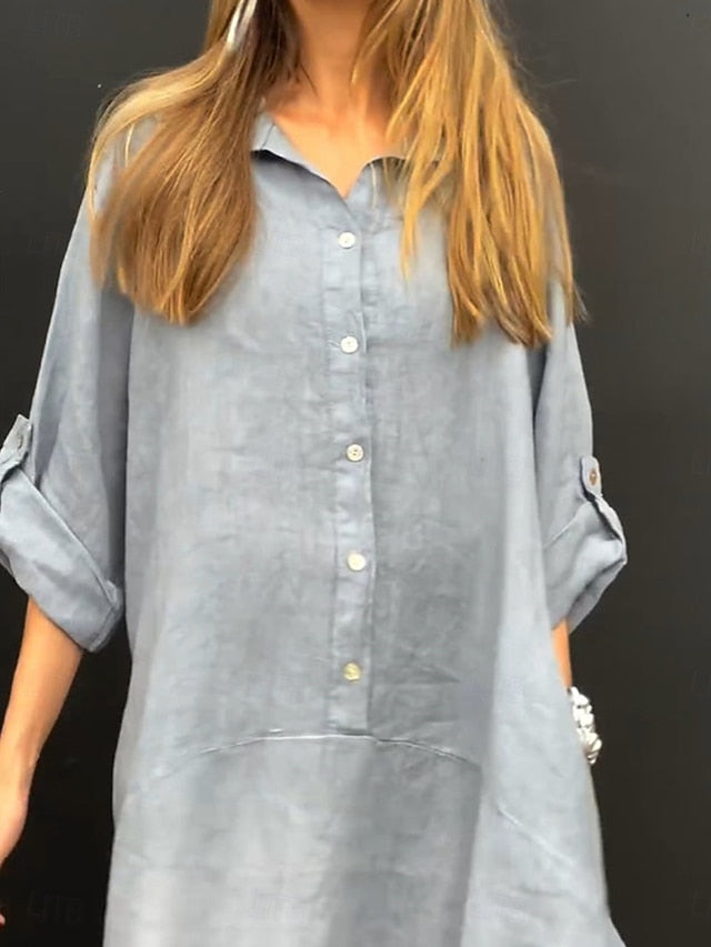 Women's Maxi Dress Shirt Dress Casual Dress Basic Casual