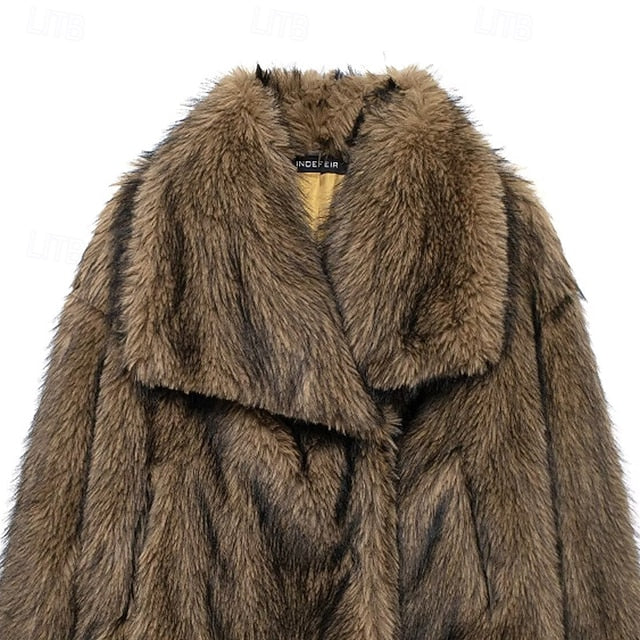 Pocket Coat Warm Women's Comfortable Furs Fur Faux