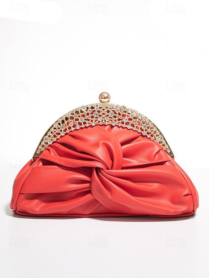 Evening Bag Clutch Faux Leather Rhinestone – Women's