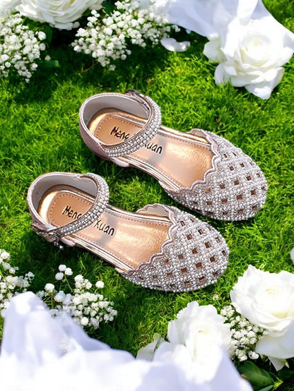 Shoes Jane Scalloped – Mary Sparkly Girls' Rhinestone